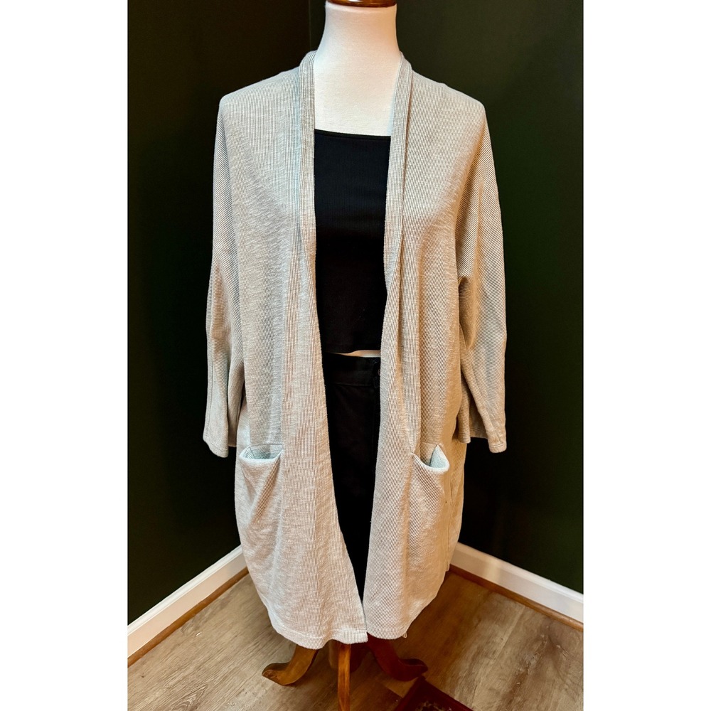 DONNI Gray Oversized Cardigan with Pockets Women's OSFA